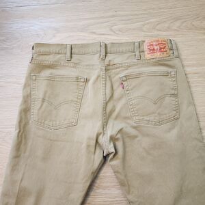 Levis 513 Jeans Mens 38x32 Denim Brown Tan Straight Leg Distressed Cowboy Gear